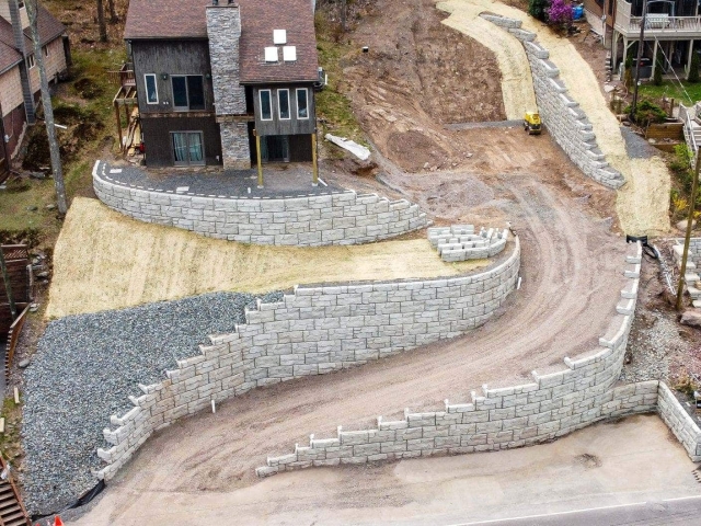 Lakeside property installs MagnumStone retaining walls